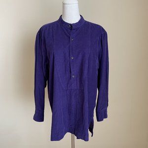 Eskandar Purple Cotton Corduroy Shirt Shirting Top Tunic Tincture sz 0 XS GOOP